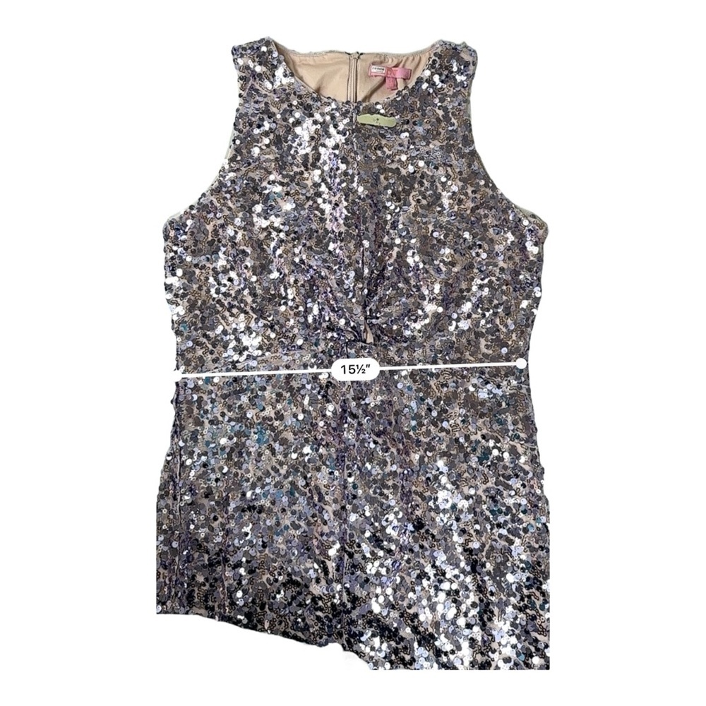 Anthropologie LDT Twist Front Racer Gown Womens Size 14 NWOT Purple Sequins - Picture 10 of 10
